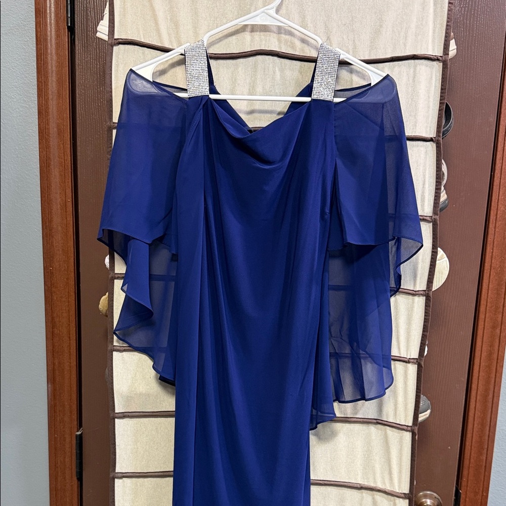 Elegant Blue Off-Shoulder Dress